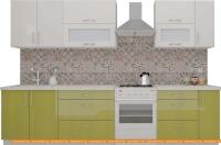 Кухня ВерсоМебель ВерсоЛайн 4-2.5 (белый 001/оливковый 004) картинка