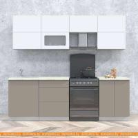 Кухня Интерлиния Мила Матте 2.4 Б (белый/луна/опал светлый) картинка