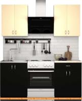 Кухня S-Company Клео лайт 1.2 (черный/песочный) картинка
