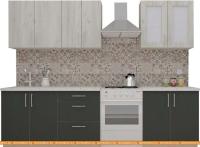 Кухня ВерсоМебель ВерсоЛайн 1-2.2 (дуб крафт белый/антрацит) картинка