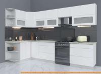 Кухня Интерлиния Мила Матте 1.5x3.2 Б левая (белый/белый/опал светлый) картинка