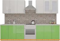 Кухня ВерсоМебель ВерсоЛайн 7-2.4 (белый 001/яблоко 005) картинка