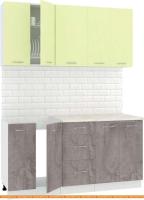 Кухня Кортекс-мебель Корнелия Лира 1.6м (салатовый/оникс/королевский опал) картинка