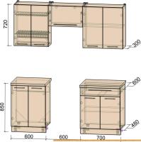 Кухня Интерлиния Мила Пластик 1.9 А (антрацит гл/красный гл/кастилло темный) картинка