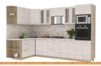 Кухня Интерлиния Мила 1.68x3.0 левая (вудлайн кремовый-малага) картинка