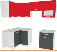 Кухня ВерсоМебель Эко-5 1.2x2.1 левая (антрацит/красный чили) картинка