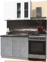 Кухня Интерлиния Мила Пластик 1.1 Б (мрамор/белый глянец/кастилло темный) картинка