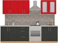 Кухня ВерсоМебель ВерсоЛайн 1-2.2 (красный чили/антрацит) картинка