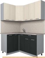 Кухня Интерлиния Мила Лайт 1.2x1.5 (вудлайн кремовый/антрацит) картинка