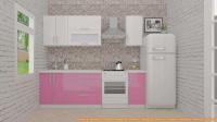 Кухня ВерсоМебель ВерсоЛайн 8-1.8 (белый 001/розовый 011) картинка