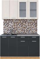 Кухня Интерлиния Мила 14-60 (антрацит/вудлайн кремовый) картинка