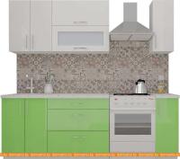 Кухня ВерсоМебель ВерсоЛайн 8-1.7 (белый 001/яблоко 005) картинка