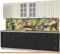 Кухня Интерлиния Мила Деко 2.5 Б (пепел/слоновая кость/травертин серый) картинка