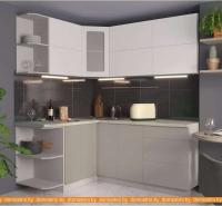 Кухня Интерлиния Мила Матте 1.5x1.9 А левая (белый/луна/опал светлый) картинка