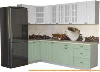 Кухня Интерлиния Мила Деко 1.2x2.7 (мята/белый/опал светлый) картинка