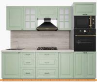 Кухня Интерлиния Мила Деко 2.5 (мята-мята-травертин серый) картинка