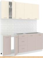 Кухня Кортекс-мебель Корнелия Лира 1.8 без столешницы (крем/капучино) картинка