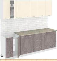 Кухня Кортекс-мебель Корнелия Лира 2.4м (крем/оникс/марсель) картинка