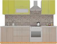 Кухня ВерсоМебель ВерсоЛайн 6-2.1 (зеленый лайм/ясень шимо светлый) картинка