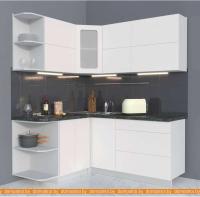 Кухня Интерлиния Мила Матте 1.5x1.8 А правая (белый-белый-кастилло тёмный) картинка