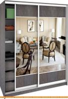 Шкаф-купе Кортекс-мебель Сенатор ШК10 Геометрия ДСП с зеркалом (береза) картинка