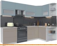 Кухня Интерлиния Мила Матте 1.5x2.7 Б правая (океан-луна-травертин серый) картинка