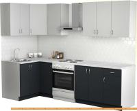 Кухня S-Company Клео лайт 1.2x2.1 левая (антрацит/стальной серый) картинка