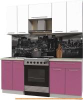 Кухня Интерлиния Мила Пластик 1.9 А (гортензия гл/белый гл/опал светлый) картинка