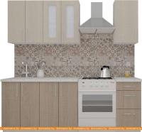 Кухня ВерсоМебель ВерсоЛайн 5-1.6 (крослайн латте/крослайн карамель) картинка