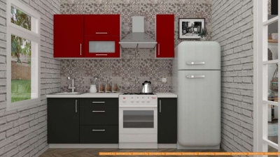 Кухня ВерсоМебель ВерсоЛайн 6-1.4 (красный чили/антрацит) фотография