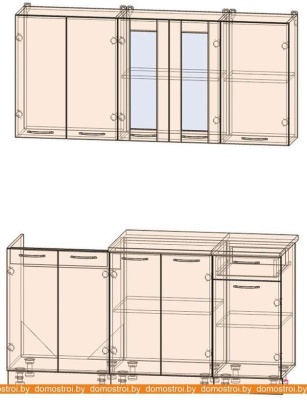 Кухня Интерлиния Мила 16-60 (бетон-бетон-кастилло темный) фотография