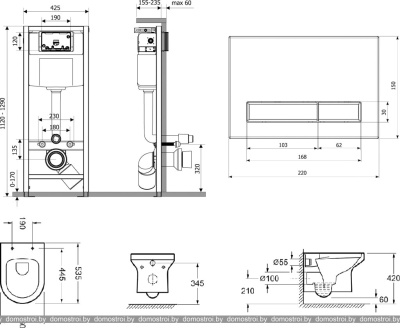 Унитаз Lavinia Boho Relfix Grance Hill Rimless 9 в 1 75110427 (черный/белый стекло) фотография
