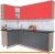 Кухня Интерлиния Мила 12x23 (красный-антрацит-кастилло темный) фотография