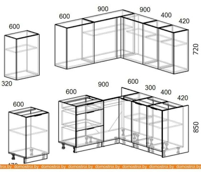 Кухня Интермебель Микс Топ-26 2.1x1.52м прав (дуб крафт зол-графит сер-ателье св.) фотография