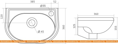 Умывальник Santek Бриз 40 фотография