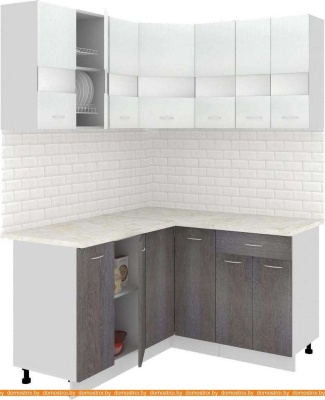 Кухня Кортекс-мебель Корнелия Экстра 1.5x1.4м (белый/береза/королевский опал) фотография