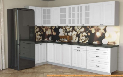 Кухня Интерлиния Мила Деко 1.2x3.2 (белый/кастилло темный) фотография