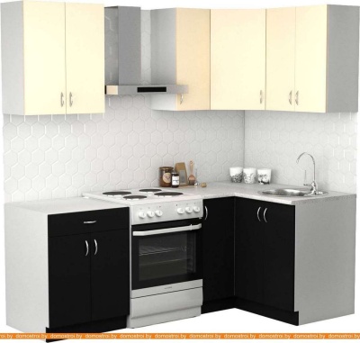 Кухня S-Company Клео лайт 1.2x1.5 правая (черный/песочный) фотография