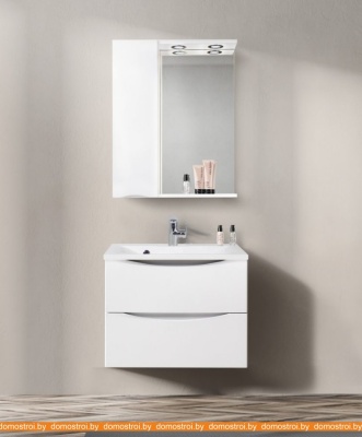 Шкаф с зеркалом BelBagno Marino-SPC-900/750-1A-BL-P-L (bianco lucido) фотография