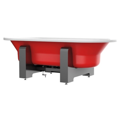 Стальная ванна BLB Duo Comfort Oval Woodline 180x80 красный металлик фотография