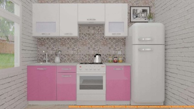 Кухня ВерсоМебель ЭкоЛайт-6 2.3 (белый/розовый) фотография