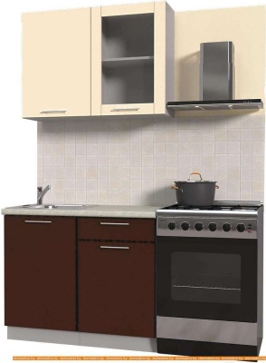 Кухня Интерлиния Мила Пластик 1.0 Б (шоколад глянец/ваниль глянец/опал светлый) фотография