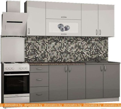 Кухня Senira Вяселка 3 2.0м 7б (белый кристальный/шторм) фотография