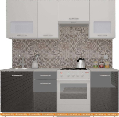 Кухня ВерсоМебель ЭкоЛайт-5 2.1 (белый/черный графит) фотография