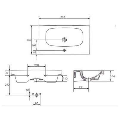 Умывальник Cersanit Fare 80 фотография