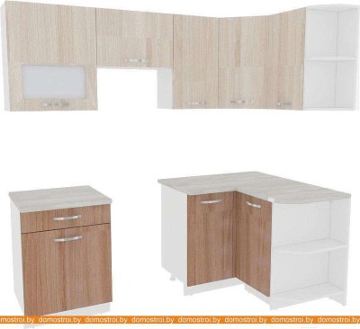 Кухня ВерсоМебель Эко-5 1.2x2.1 правая (ясень шимо светлый/ясень шимо темный) фотография