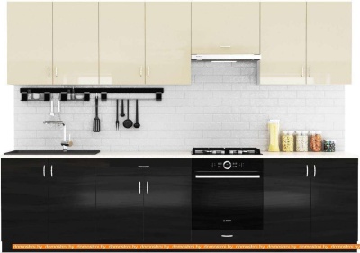 Кухня Сивирин-Компани Клео глосс 3.0 (черный глянец\ваниль глянец) фотография