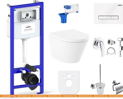 Унитаз Lavinia Boho Relfix Biore Compacto Rimless 10 в 1 98010153 (белое стекло) фотография