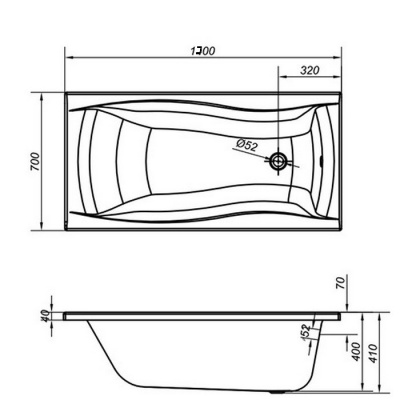 Акриловая ванна Cersanit Profea 170x70 фотография