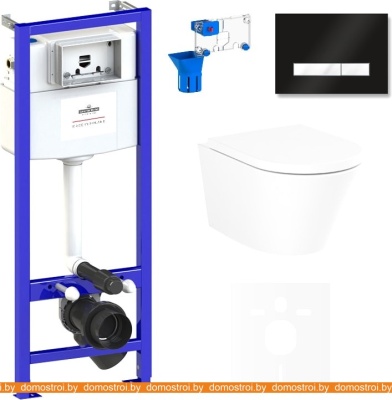 Унитаз Lavinia Boho Relfix Biore Rimless 7 в 1 75110194 (черный/белый стекло) фотография